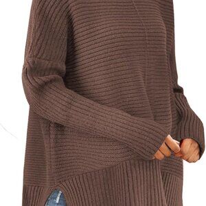 Fashion-Forward Dark Apricot Women's Pullover Sweater - Perfect for Fall Layers